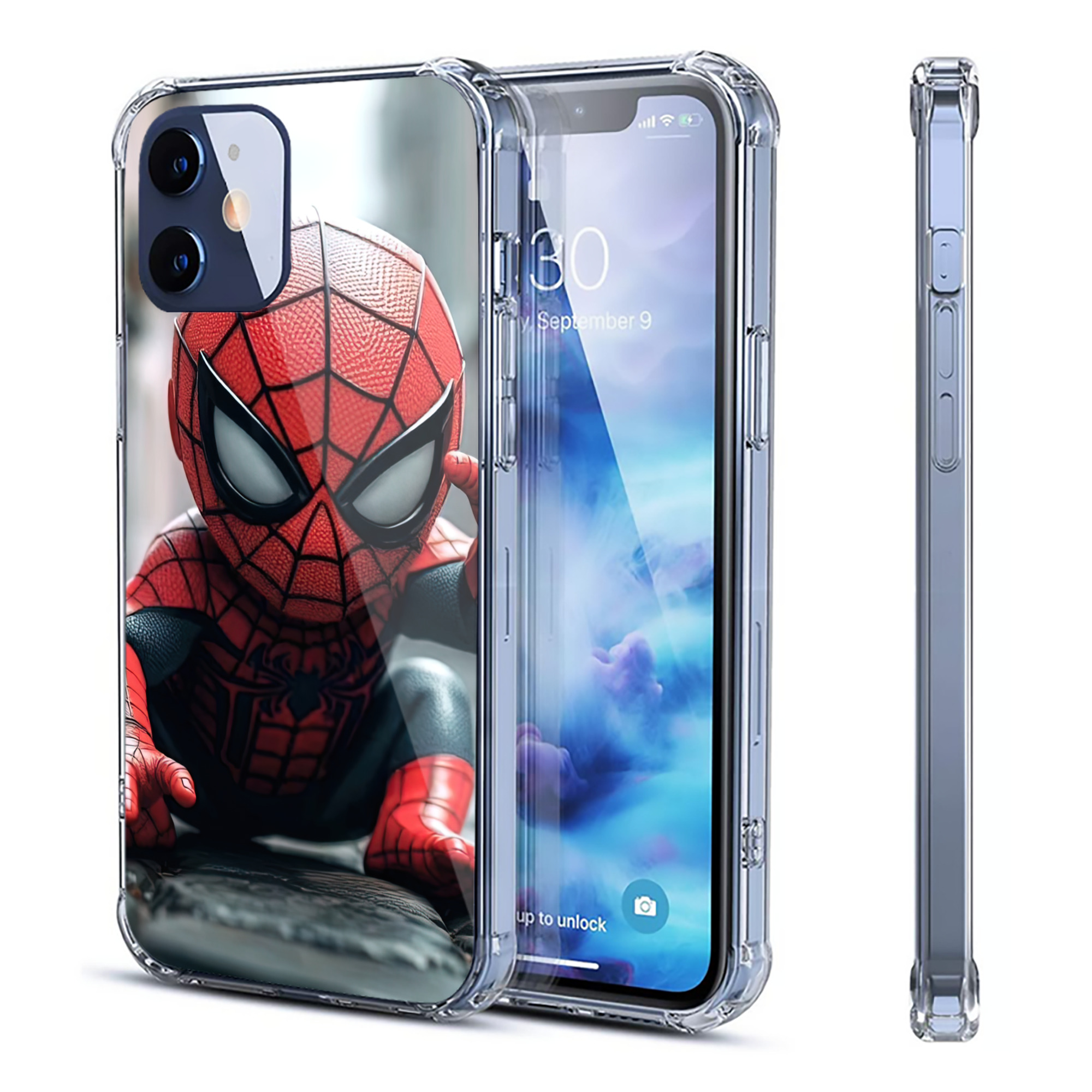 （画像用） Spider Man スパイダーマン 【iPhone 12シリーズ対応】透明スマホケース（クリアソフトケース）